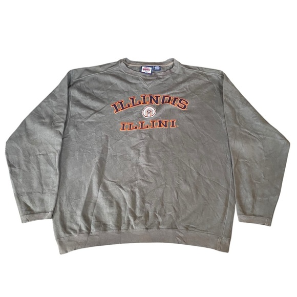 Vintage Varsity Athletics Gray Illinois Illini Men's Crewneck Sweatshirt Size XL - Picture 2 of 7